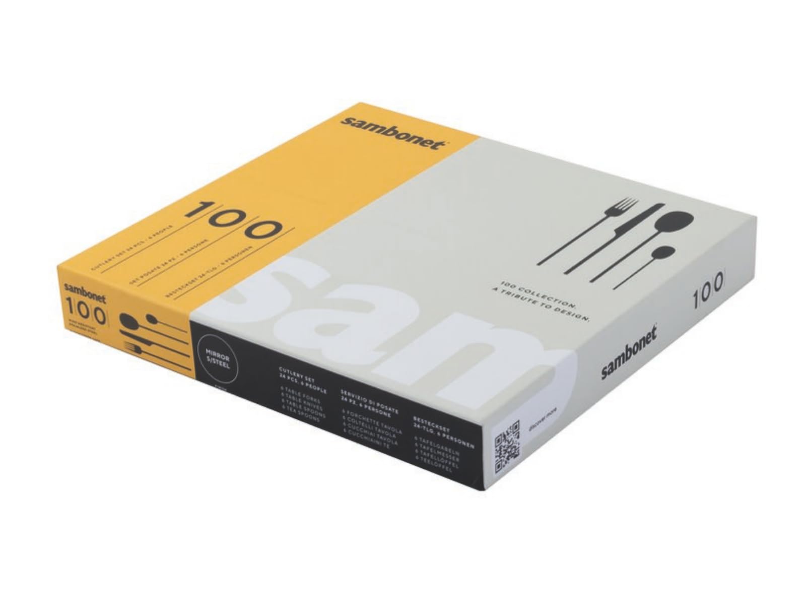 Servizio Posate 24 Pezzi Monoblocco "100" Lucida o Oro PVD Sambonet