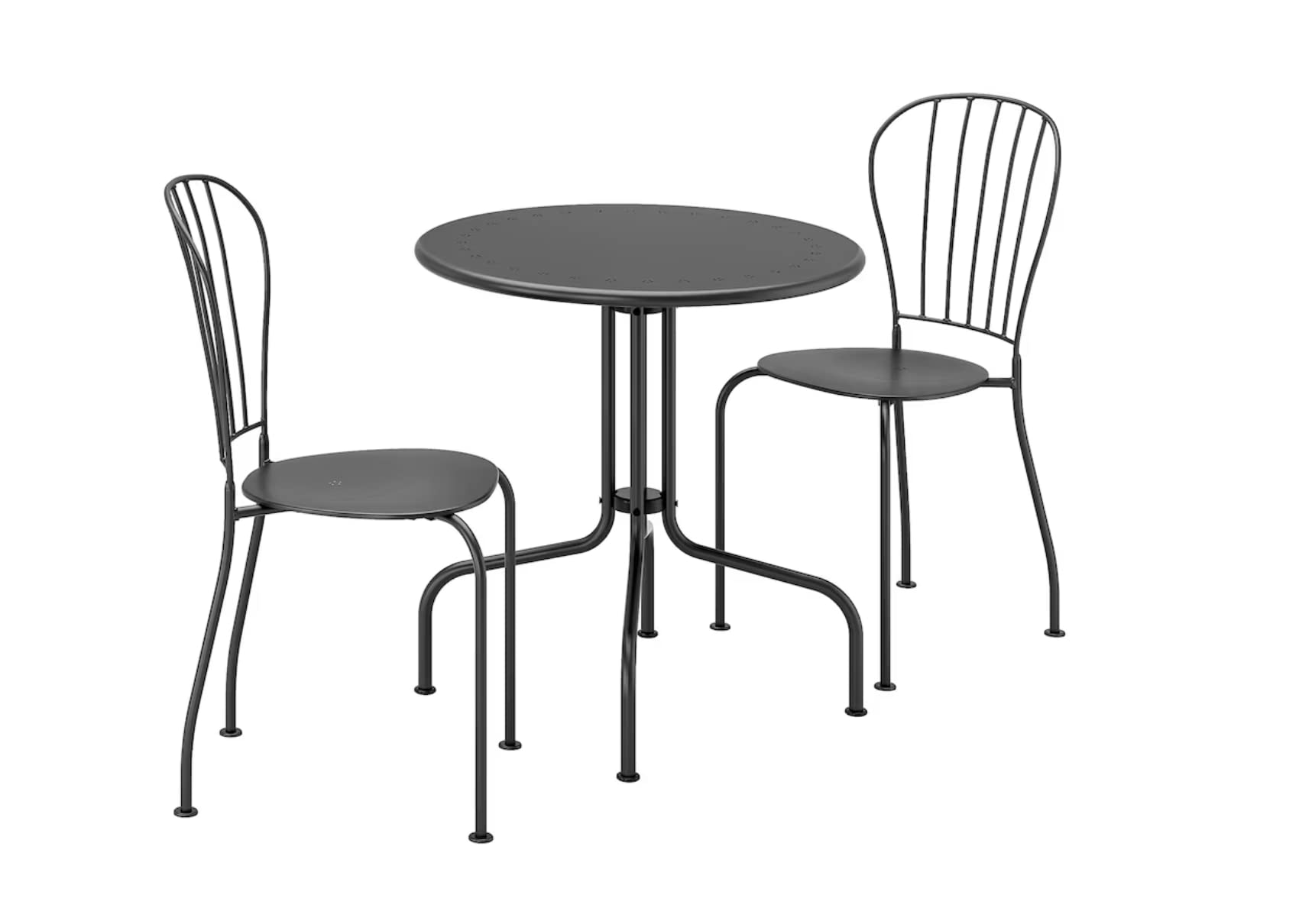 1CLIQKART LACKO Table+2 Chairs, Outdoor, Grey