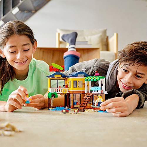 LEGO Creator 3in1 Surfer Beach House 31118 Building Kit Featuring Beach Hut and Animal Toys, New 2021 (564 Pieces) – Bild 4