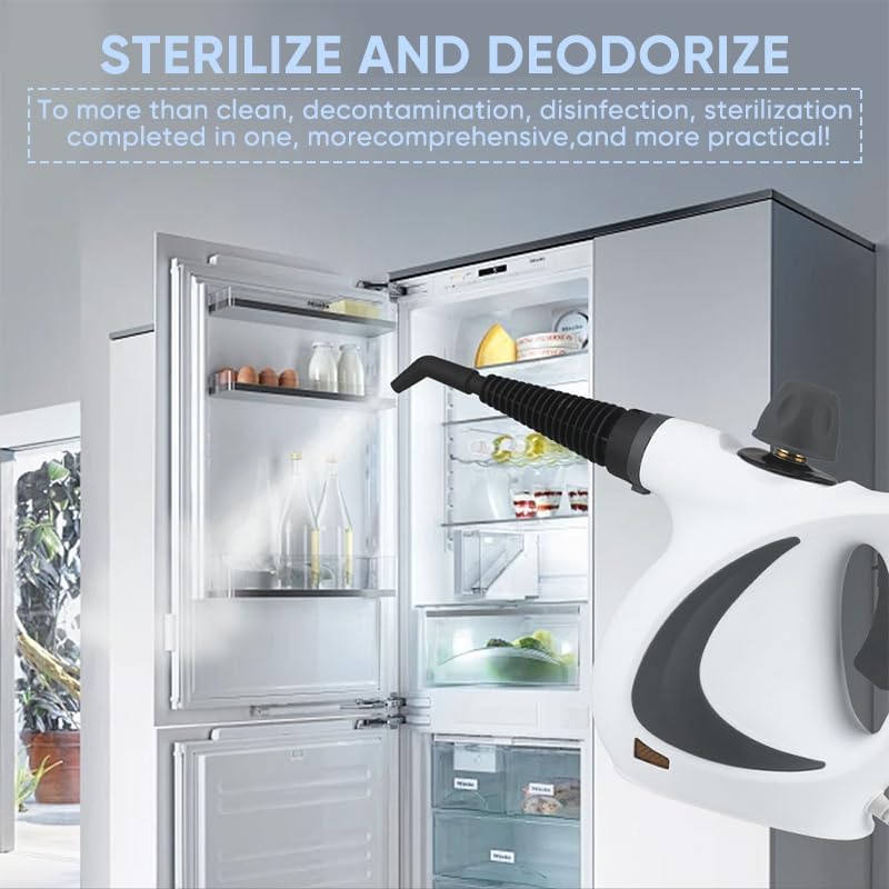 Multi-Surface Natural Steam Cleaner,Power Washer，with 1 Set Accessories, Multi-Purpose Steamer for Home Use, Steamer for Cleaning Floor, Grout and Car，Washer (1 set+Four cloth)