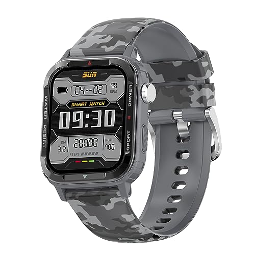 Image of Fire-Boltt Tank 1.85 inch Outdoor Rugged Bluetooth Calling Smart Watch, 123 Sports Mode, 8 UI Interactions, Built in Speaker & Mic, 7 Days Battery (Camo Black)