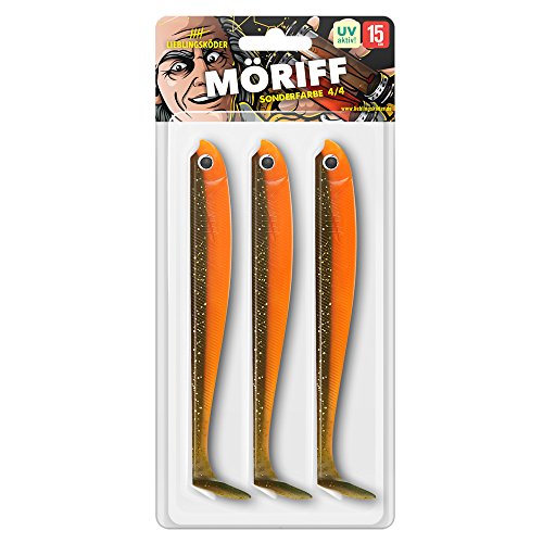 3 peces de goma (cebo) de 15 cm, de Lieblingsköder, GU0150LAMR, Möriff, 15 cm