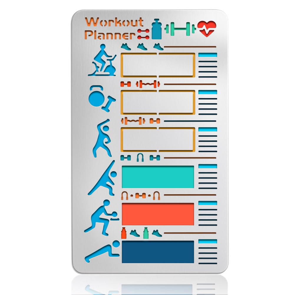 UNICRAFTALE Stainless Steel Campaign Templates Fitness Journal Stencils Reusable Planner Templates for DIY Track Habits Exercise Scrapbooking Paper Card Drawing Wood Burning