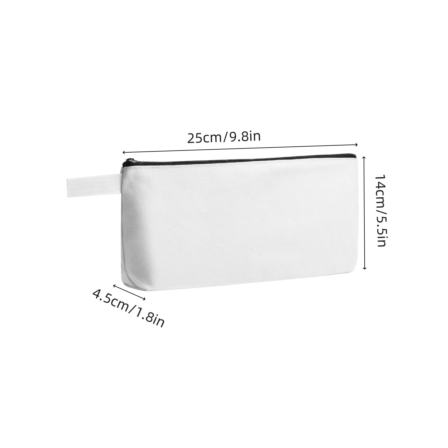 JinavotyCanvas 12 Pack Multipurpose Makeup Bags Pencil Case Zipper Pouch for Craft (Beige), 25 x 14 x 4,5 cm - Image 2