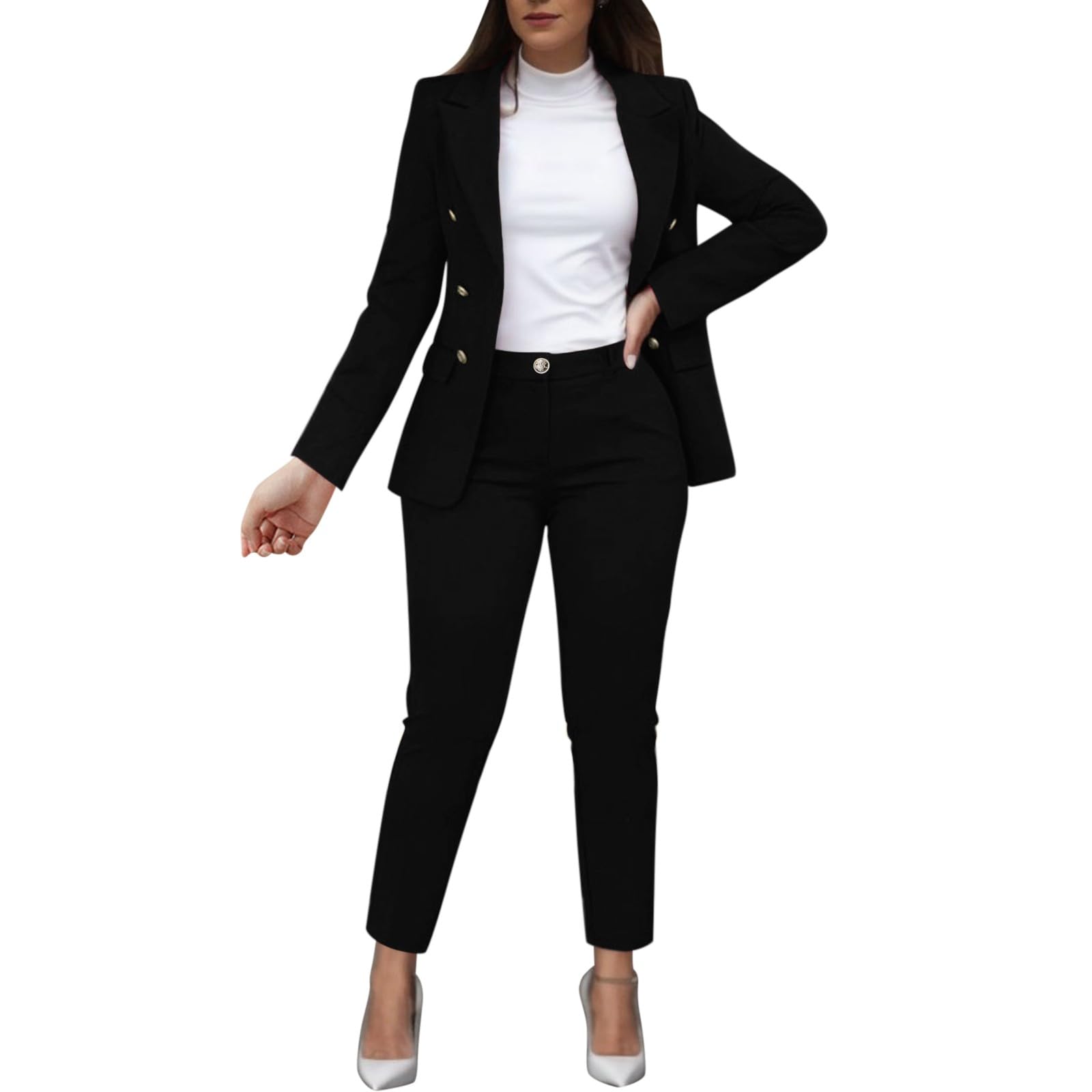 Tuta da Donna a Maniche Lunghe con Tasche, Pantaloni, Pantaloni, Tuta Elegante
