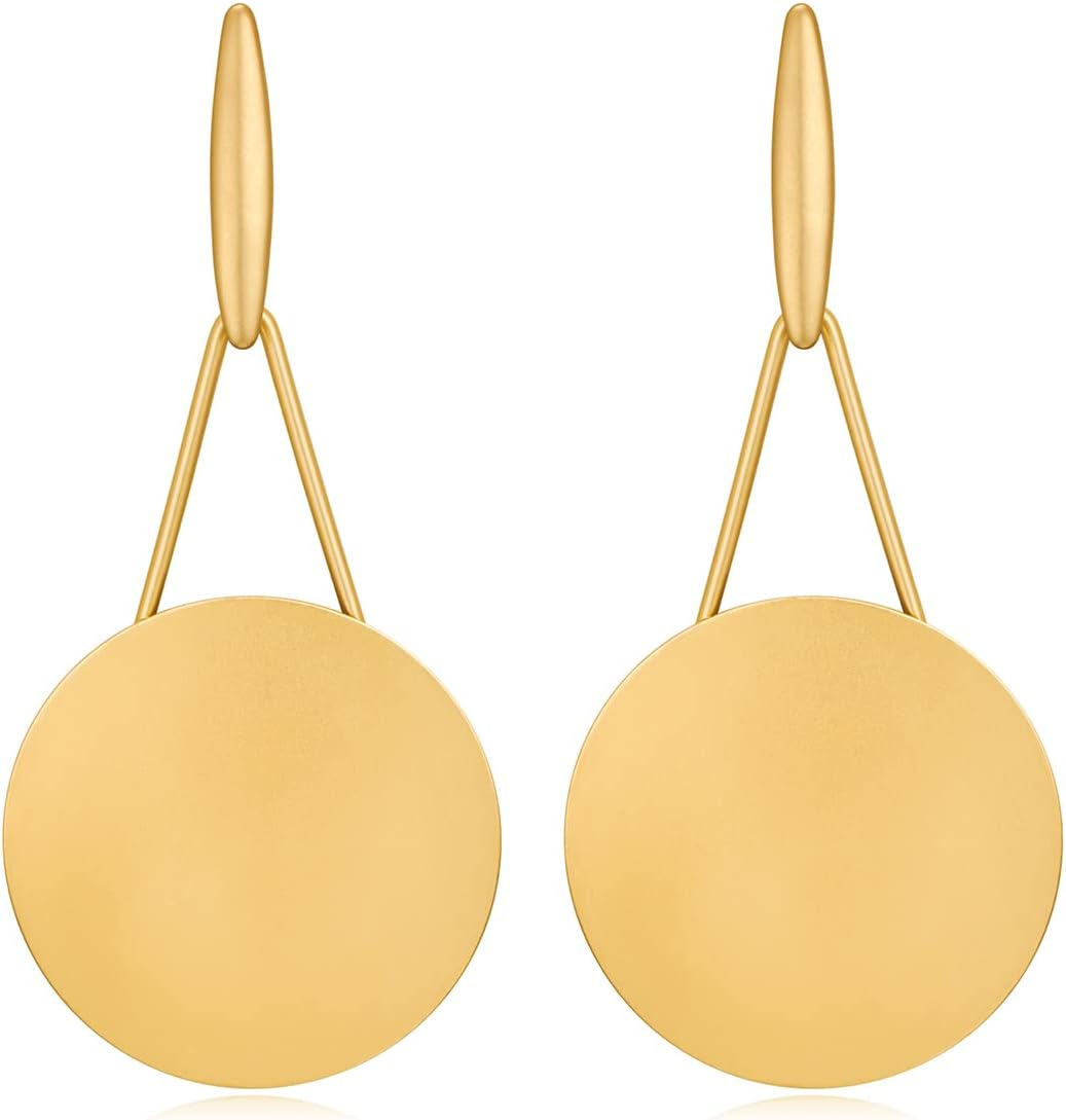 MUYAN Fashion Large Disc Geometric Dangle Earrings for Women Statement Dangle Earrings Geometric Drop Earrings