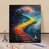 【Kits de Peinture par Numéros Faciles à Réaliser】 : Notre kit de peinture par numéros est facile à utiliser. Les zones numérotées sont faciles à distinguer et la peinture y adhère facilement. Peignez en suivant les numéros de couleur et terminez votre tableau une à une.