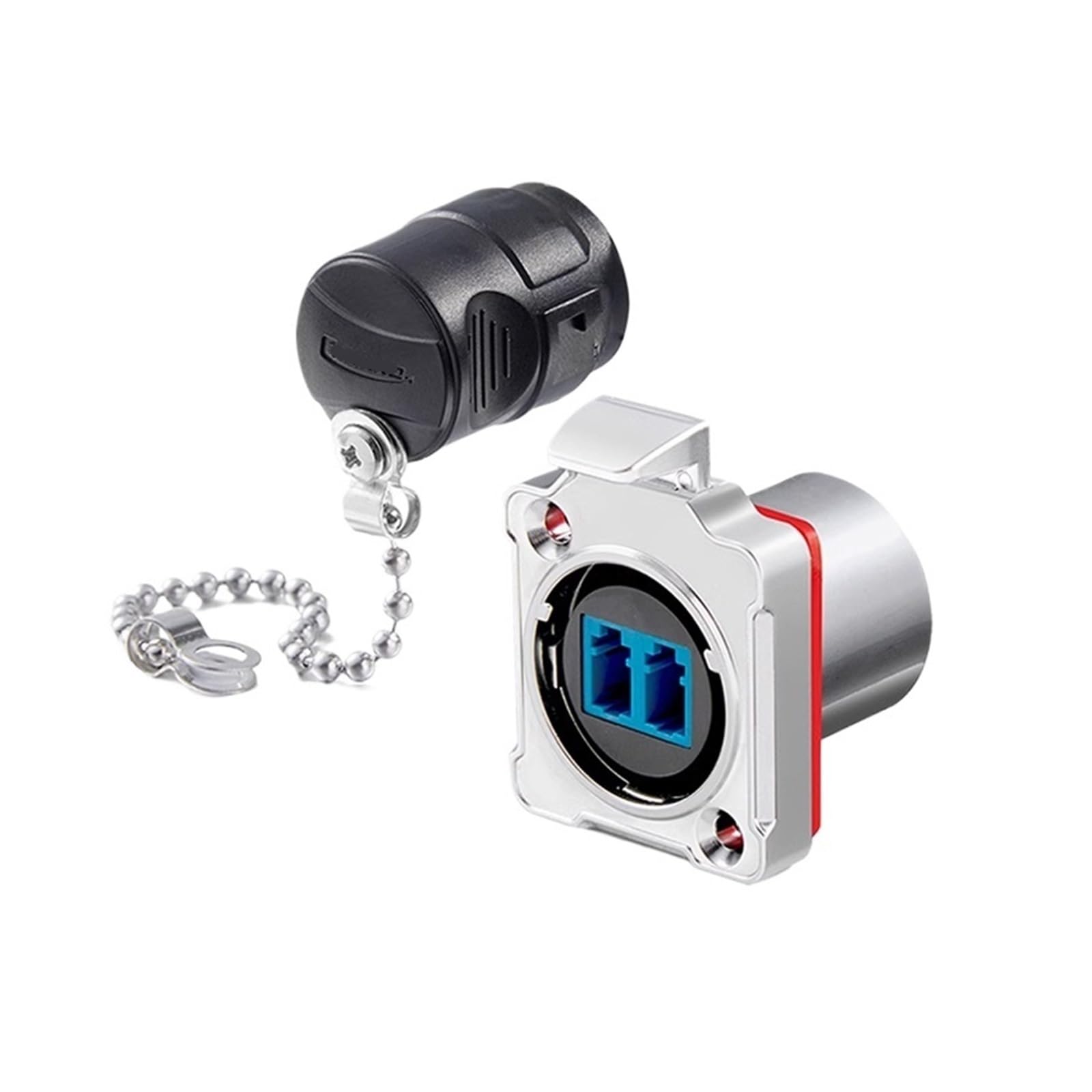 Conector aviación metálico BD24 con acoplamiento LC y protección impermeable IP68