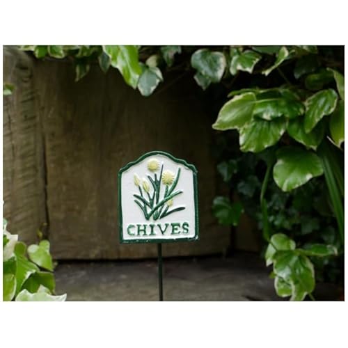 Metal Herb Markers Plants Labels Garden Sign Outdoor Herbs Tags Heavy Duty (Chives)