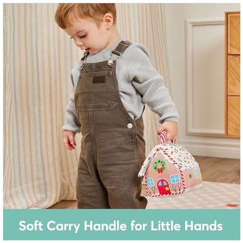Image of GUND Baby Play Soft Collection, My First Gingerbread House 5-Piece Playset with Rattle, Squeaker and Crinkle Plush Toys, Sensory Toy for Babies, 7.5 inch