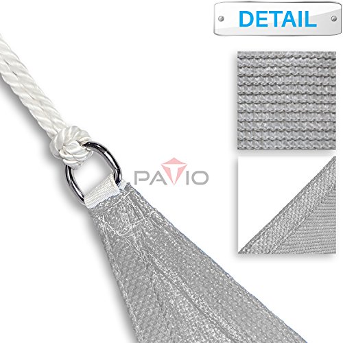 Patio Paradise 8' X 8' X 8' Light Grey Sun Shade Sail Equilateral Triangle Canopy, 180 Gsm Permeable Canopy Pergolas Top Patio Cover, Permeable Uv Block Fabric Durable Outdoor, Customized Available #TOP2