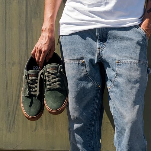 Image of Etnies Barge LS - Classic Skate Look, Slim Vulcanized Silhoutte, Hefty Armored Collar, Reinforced Vulc - Green /Gum - 10.5