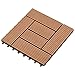 FEMICON Transform Your Outdoor Space with Brown WPC Decking Tiles, Tools-Free Installation, 11.8