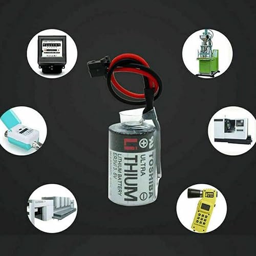 Miniatura 6 de Paquete de 10 baterías de litio PLC ER3V 3.6V JZSP-BA01 1000mAh para Toshiba ER3V con enchufe negro