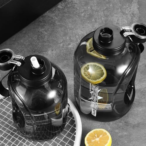 Gallon Water Bottle, 0.7 Gallons Hard Transparent Plastic Dual Scale Flip Cover Seal Leak Proof Big Water Jug with Straw and Hanging Rop,Wide Range of Applications Big Water Bottle for Outdoor Use - image 7