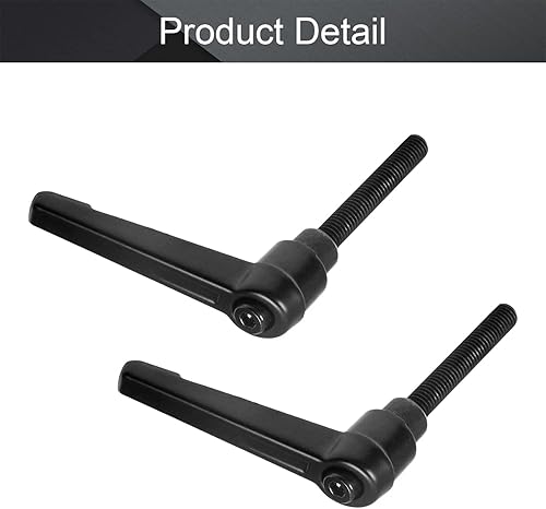 Miniatura 39 de Othmro 2 piezas de palanca de sujeción con rosca M8 Palanca de trinquete, aleación de aluminio ajustable con botón de bloqueo con perno roscado 2