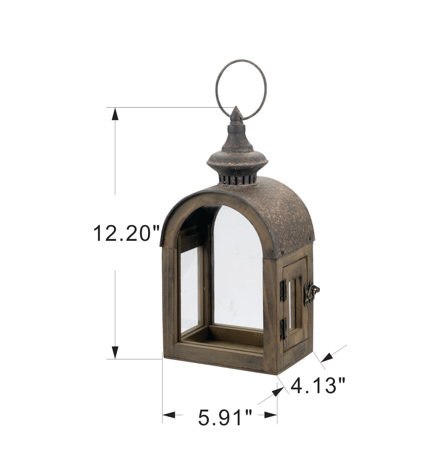 Farol de madera en forma de cúpula (marrón, pequeño)