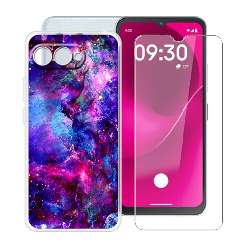 YQINHHME Handyhülle für T-Mobile T Phone 3 (6.58 Zoll) + Gehärtetes Glas Schutzfolie, Stoßfest Silikon Schutzhülle Tasche Superdünne weiches TPU Hülle Hülle für T-Mobile T Phone 3 - W&erschön