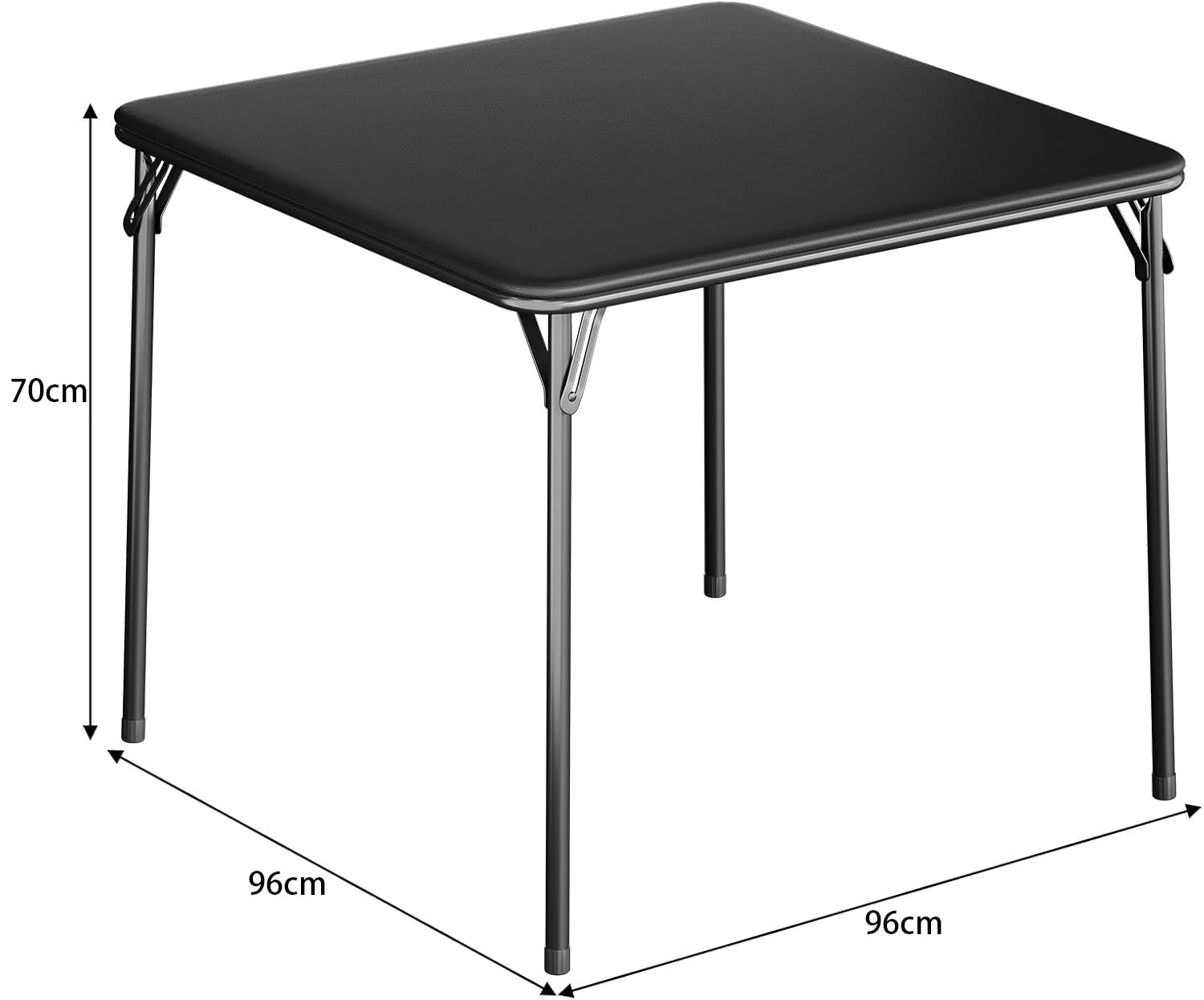 Garvee Mesa Plegable, Mesa Plegable Camping Fácil de Plegar y Ahorra Espacio, Uso versátil para Interior salón balcón y Exterior terraza Camping, 96×96×70 cm, Negro
