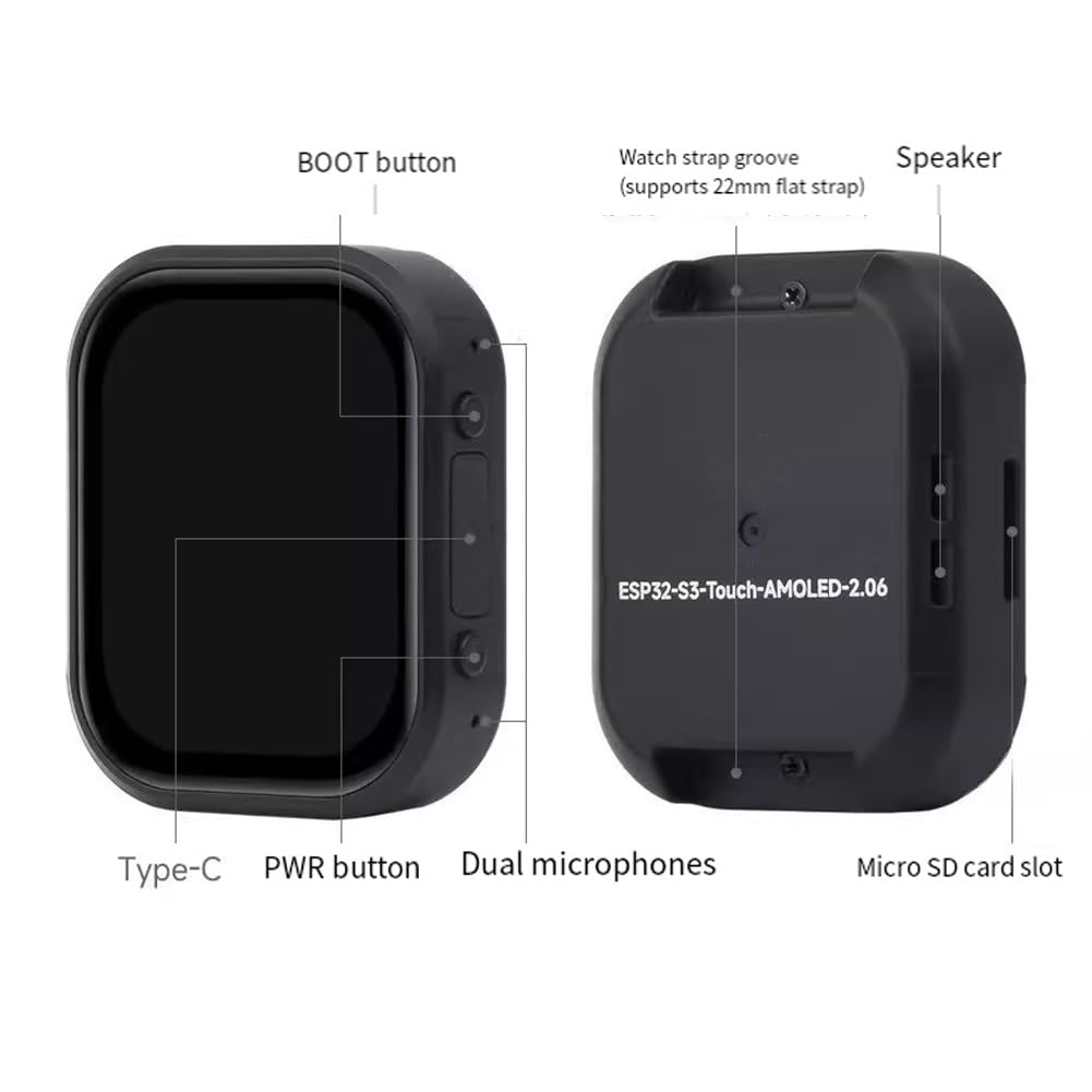 Placa de Desarrollo con Pantalla Táctil AMOLED de 2,06 Pulgadas y Chat de Voz Programable Xiaozhi AI.