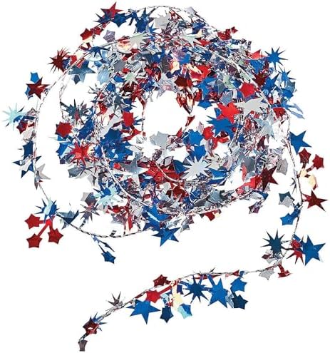 Patriotic Wire Star Garland for Fourth of July Party Decor (9 Feet Long) image 4