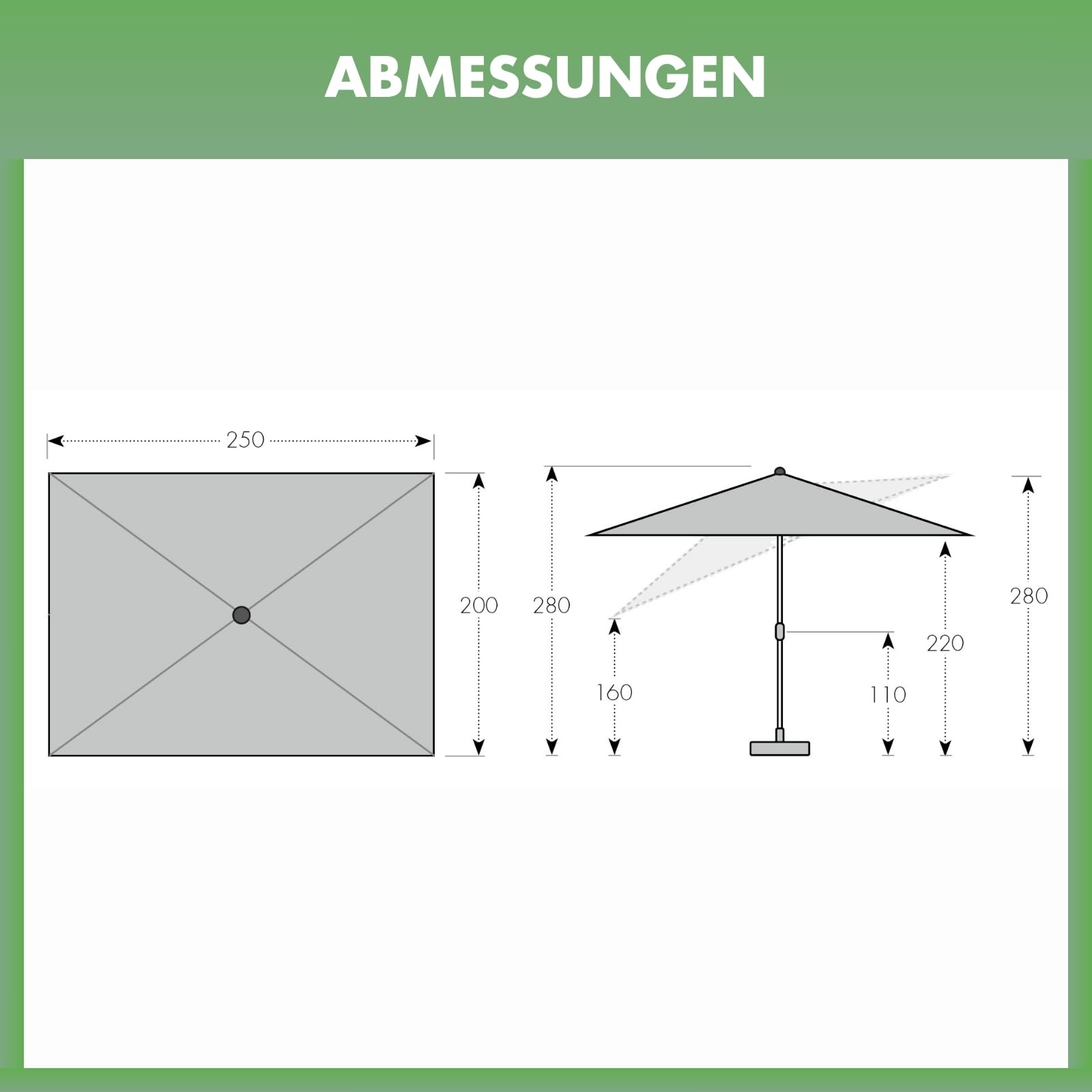 Doppler Sonnenschirm AluPro Neo Push Up 200x250cm in verschiedenen Farben