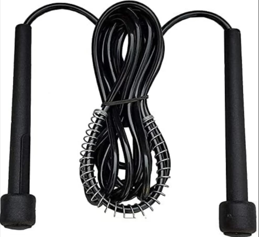 PlayZdict Skipping Rope for Men and Women Jumping Rope With Adjustable Height Speed Skipping Rope for Kids, Women, Girls Rassi Jumping Men for Exercise, Gym, Sports Fitness - Black, Polyvinyl Chlorine-image-45