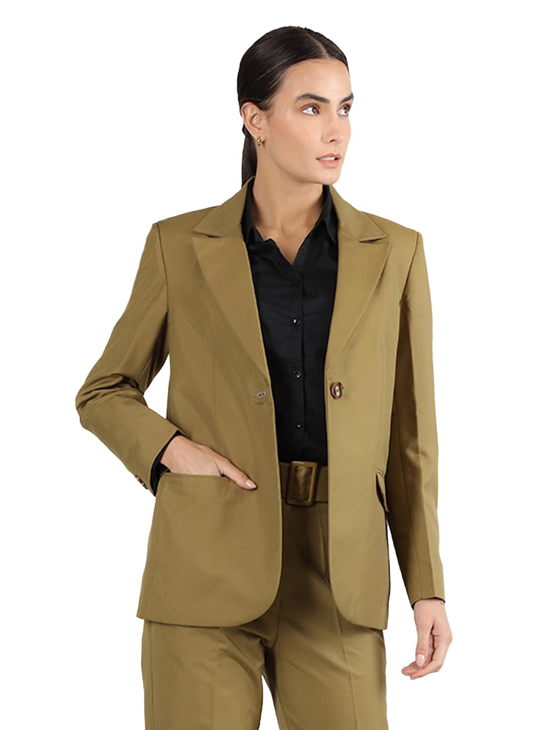Women Solid Full Sleeve Regular Fit Formal Blazer-image-15
