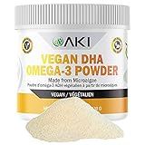 AKI Omega 3 DHA Micro Algae Powder Supplements - Plant Based Keto Vitamin - Alternative to Fish or Krill Oil - Vegan & Non-GMO (4.58oz/130g)