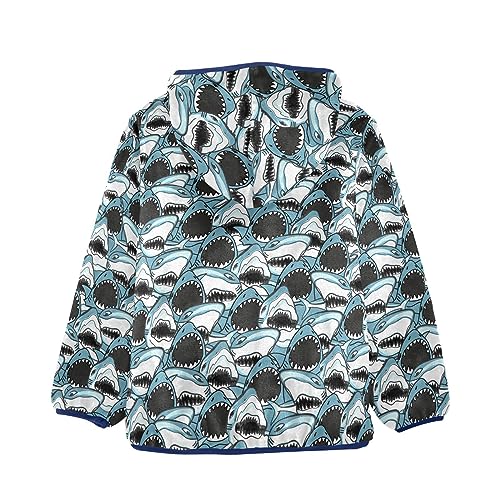 Angry Shark Boys Fleece Hoody Jacket Zip Up Coat Warm Fall Winter Plush Jacket Long Sleeve Outerwear2