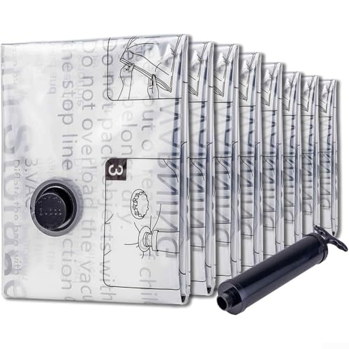 Bolsas de compresión selladas al vacío para almacenamiento de ropa y edredones para viajes, ofrecen ahorro de espacio y protección contra el polvo (40 x 60 cm)