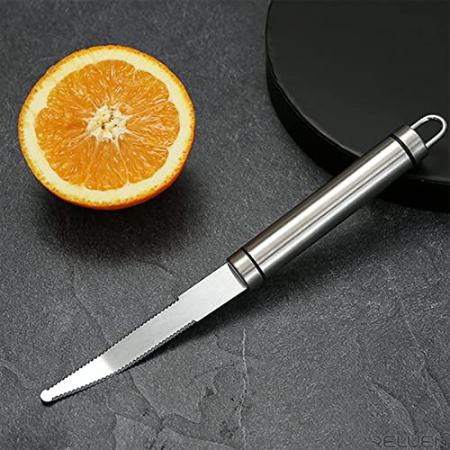 Reluen Stainless Steel Grapefruit Knife Curved Knife - Grapefruit Knife Curved Serrated Bread Knife Kitchen Knifes Small Knives Fruit Knife Stainless Steel Chef Kitchen Knife Curved Carving Tool #TOP6