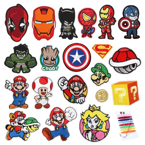 20 Pièces Patch Thermocollant,Ecusson Thermocollant enfant,Ecusson a Coudre Vetement,Renfort Genoux Enfant pour T-Shirt Jeans Sacs Jupe Réparation D'enfant