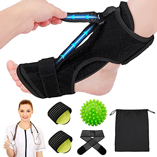 Homcary Night Splint for Plantar Fasciitis,Upgraded Plantar Fasciitis Night Splint for Drop Foot Ankle Heel Pain Women Men Adjustable Tendonitis Support Brace Plantar Fasciitis Night Splint Relief Set