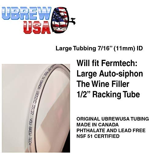 Fermtech 1/2" Large 27" Fast Flow Deluxe Siphoning Kit, Large Auto - Siphon, Wine Bottle Filler, Clamp And Tubing #TOP4