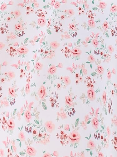 Image of Allegra K Women's Floral Dresses Square Neck Puff Short Sleeves Flare Midi Dress