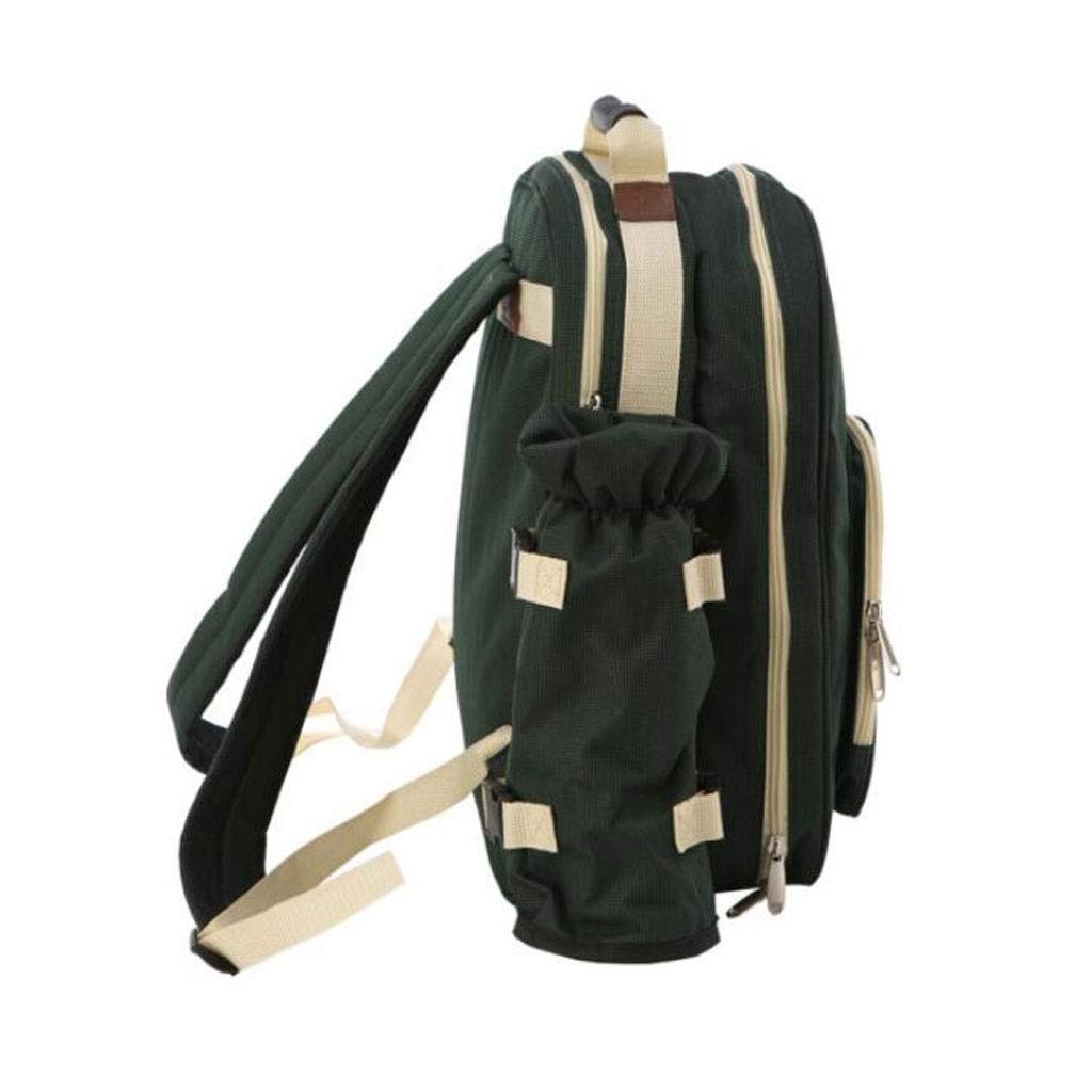 Bolsa de Picnic al Aire Libre Cesta de Picnic Mochila Bolsa de Aislamiento Mochila portátil para Cuatro Personas Bolsa de Aislamiento con vajilla (Color : Azul) (Azul)