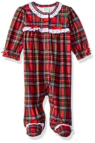 Little Me Baby Girl's Christmas Plaid Pajamas Sleepwear, Christmas Plaid, 3 Months