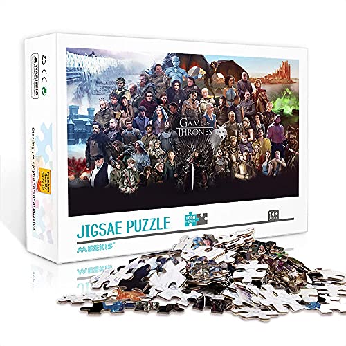 IGHSNZUH Rompecabezas de 1000 Piezas para Adultos Juego de Tronos Rompecabezas de Papel de 38X26 cm Juego de Rompecabezas Rompecabezas de 1000 Piezas para Adultos