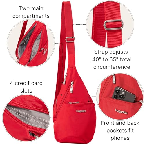 Image of Baggallini Mini Sling - 12x7 Sling Crossbody Bag Backpack with Adjustable Shoulder Strap