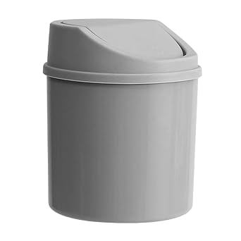 Small Garbage Can with Lid, Portable Cute Mini Small Trash Cans with Swing Lid,Plastic Tiny Durable Trash Can Bedroom for Office Tabletop Home Bathroom Countertop Bedroom Desktop Kitchen