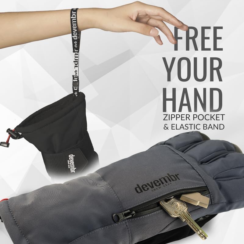 devembr Snowboarding Gloves with Wrist Guards, Ski Gloves Touchscreen - Image 6