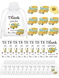 Quelay 12 Pack School Driver Appreciation Gifts Bulk with Card Organza Bags School Bus Pins Souvenir Emblem Bus Badges Button Lapel Pin in Bulk for Driver