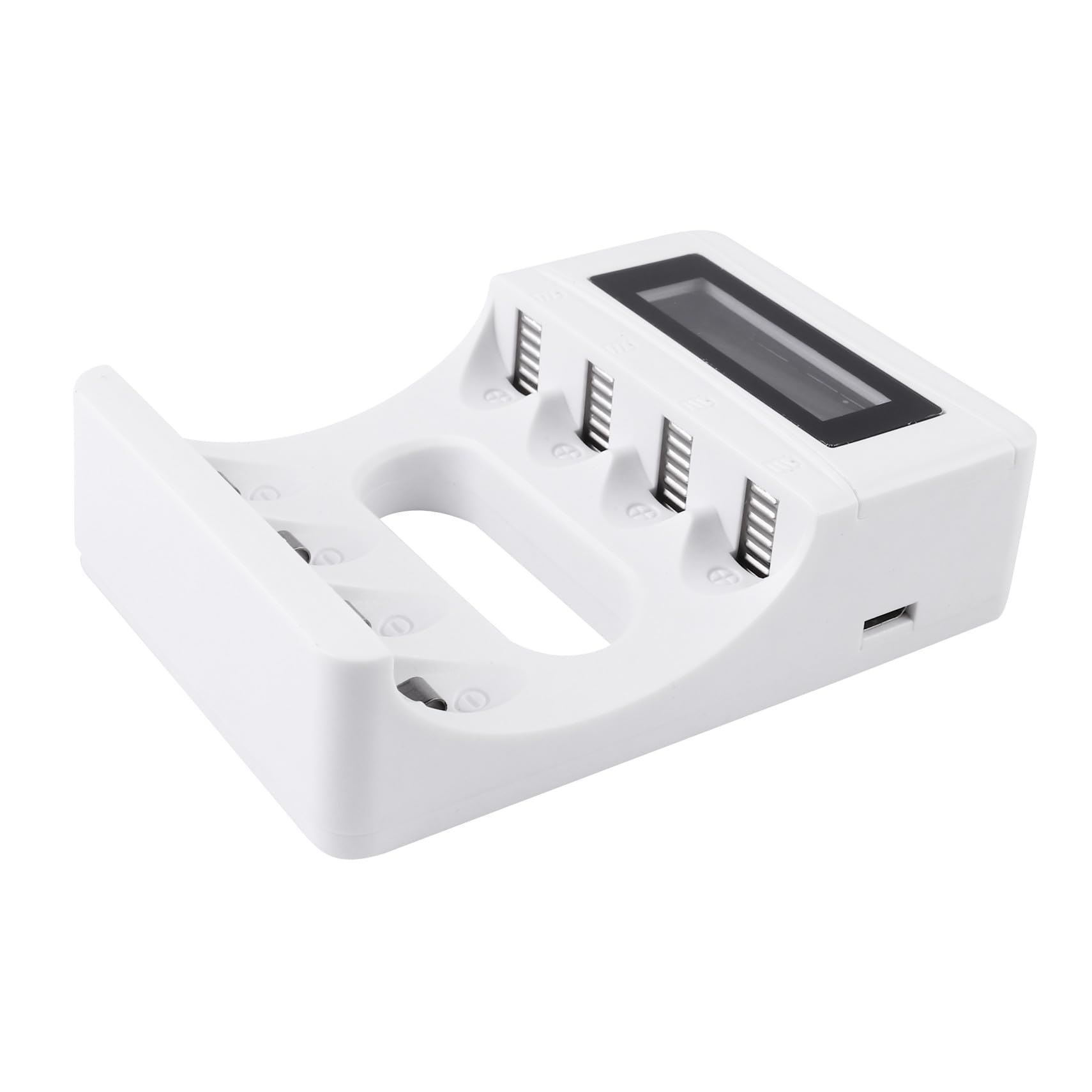 jojofuny 3pezzi Caricatore Usb Lcd Per Batterie Ricaricabili Slot Con Display Intelligente e Sicurezza Automatica Carica Batterie Contemporaneamente Interruzione Automatica Caso Di