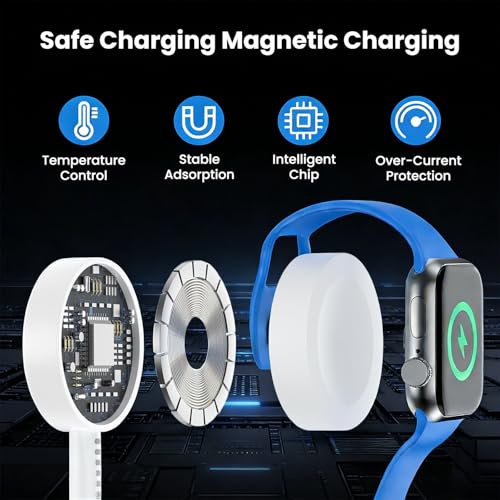 Image of Verilux 3 in 1 Multi Watch Charger Cable, 5.9Ft /1.8M Type C Cable for iPhone Magnetic Charging Cable for Watch, Type C to C /Lighting /Magnetic Pad for iPhone 17 /16 /15 /14, iWatch Ultra /SE Series 11 /10