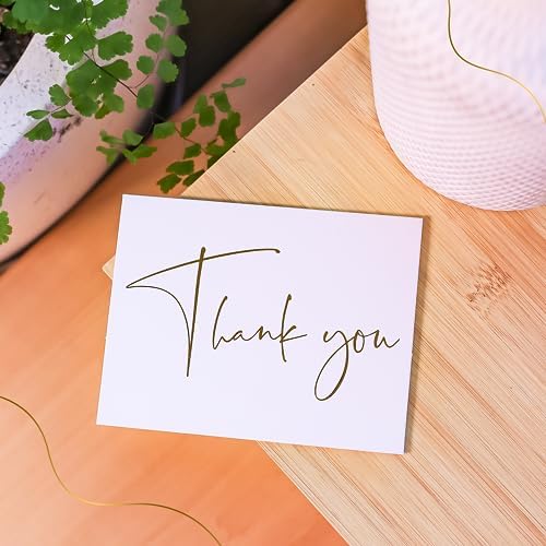 Thank You Cards with Envelopes, Bulk Pack of 30 with Matching Stickers, Modern Design – Blank Cards for Weddings, Baby Shower, Small Business, Graduation, Bridal Shower (White) — view 5