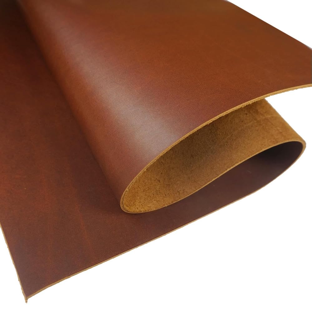Cuir de Vachette Pleine Fleur 5-6 oz (1,8-2 mm) Pièces de Cuir prédécoupées Maroquinerie pour Bricolage Couverture de carnet