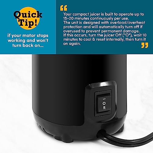 Elite Gourmet EJX600 Compact Small Space-Saving Masticating Slow Juicer, Cold Press Juice Extractor, Nutrient and Vitamin Dense, Easy to Clean, 16 Oz Juice Cup, Charcoal Grey - Image 7