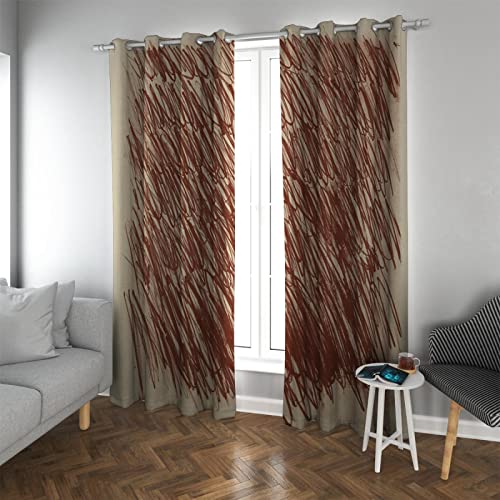 LEFEDA beige Moderne verdunkelung vorhänge für Schlafzimmer Wohnzimmer dekor abstrakte braune Linien wärmeisolierte Fenster vorhänge 2 paneele 2xB160xH200cm