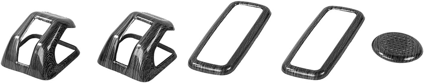 Savadicar 5-Piece Overhead Interior Trim Set for 2021-Present Ford F150, Black Wood Grain Finish Roof Overlay Accent, Interior Decorative Accessories